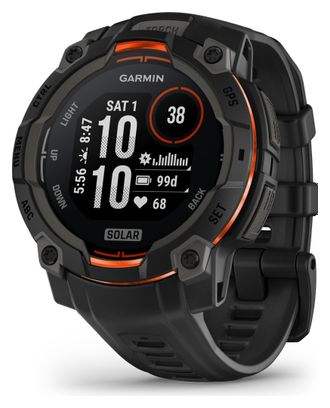 Montre GPS Garmin Instinct 3 Solar - 45 mm Noir avec Bracelet en Silicone Noir