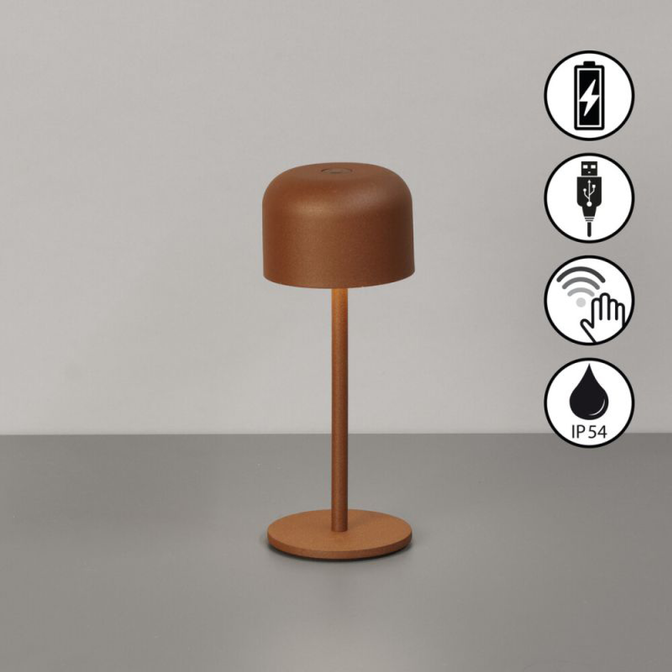 FINLEY TAFELLAMP - OUTDOOR - ROESTBRUIN