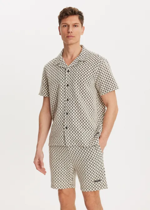 Overhemd check crochet zwart (ZWART)