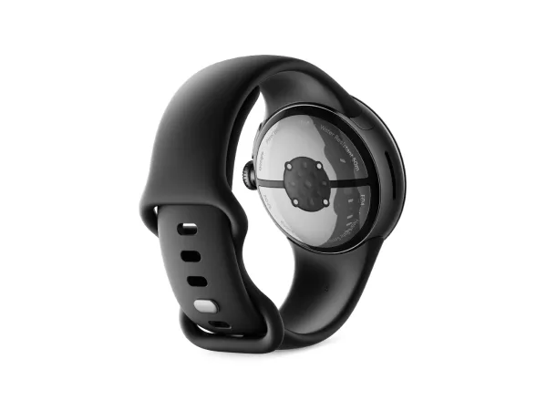 Google Pixel Watch 2 - Matsort aluminium - smart ur med aktivt bånd - fluoroelastomer - obsidian - båndstørrelse: S/L - 32 GB - Bluetooth, Wi-Fi, NFC - 31 g