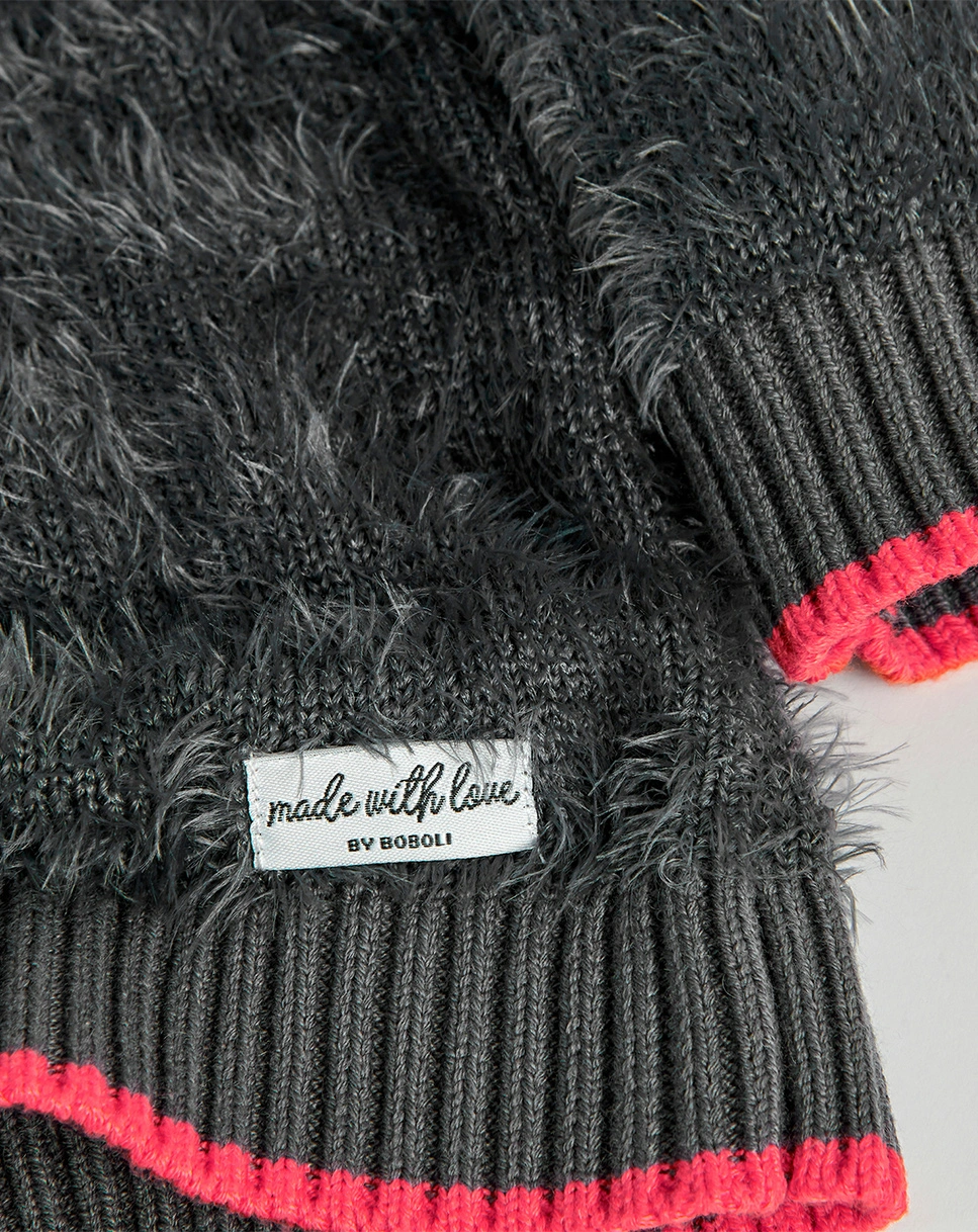 Strick-Langarmkleid HERZ in anthrazit