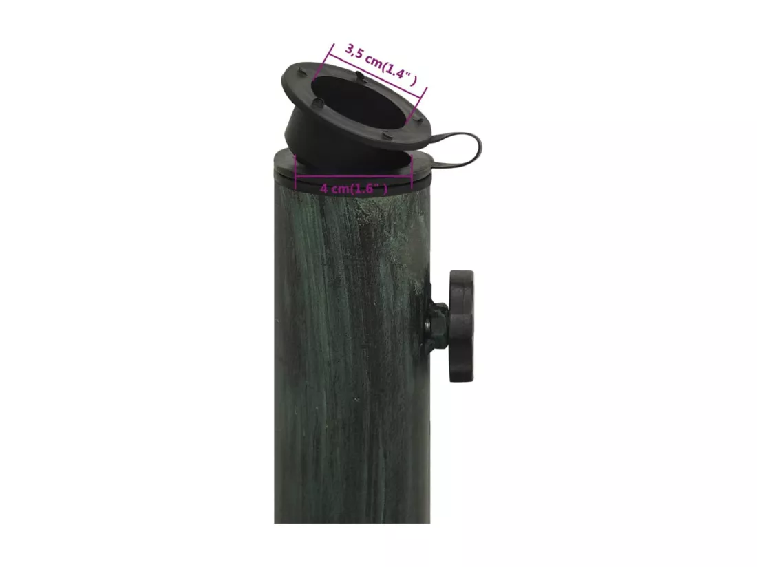 Prolenta Premium - Socle de parasol Vert 45x45x30 cm Fonte
