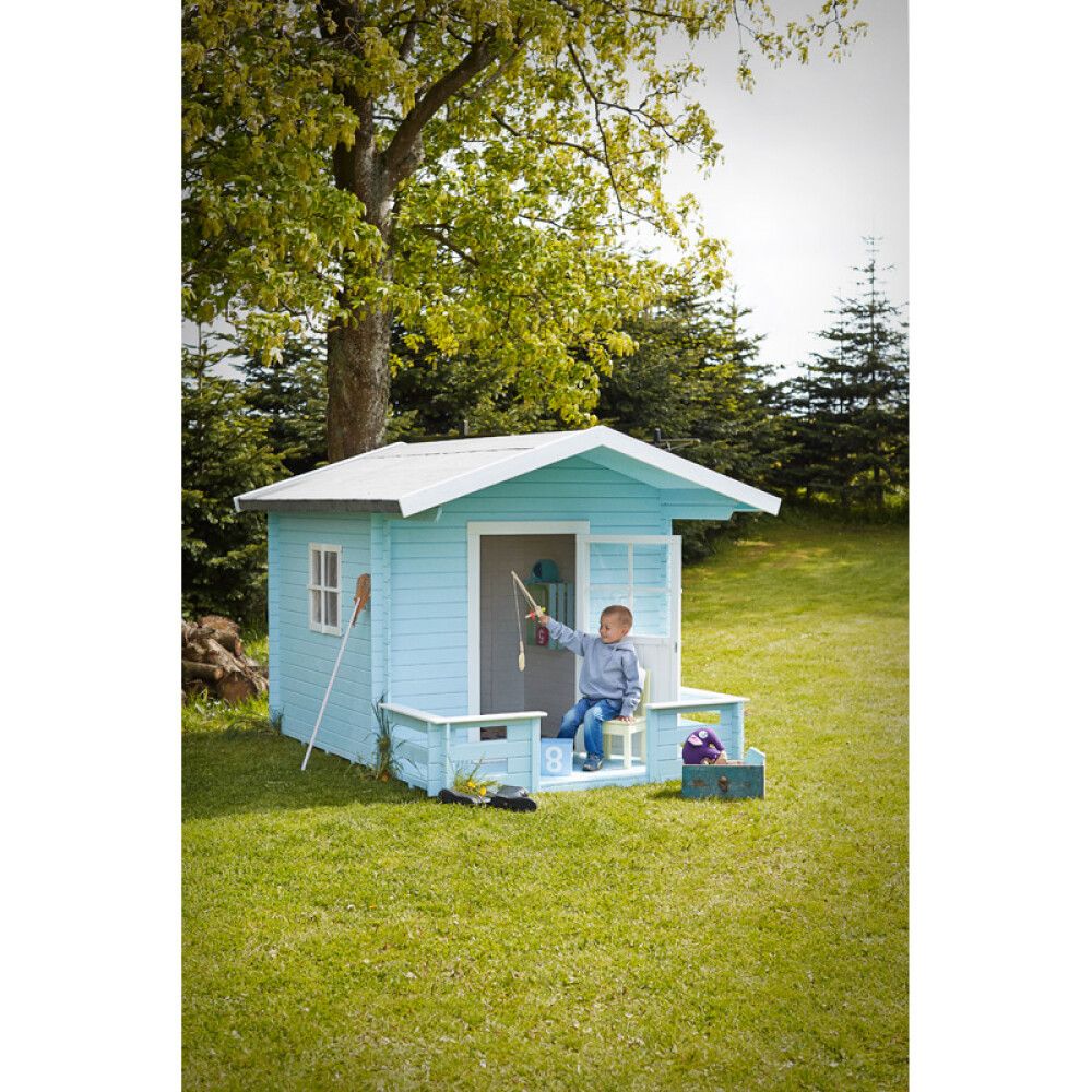 LEKEHUS PLUS MED TERRASSE 182X161CM UBEHANDLET TRE