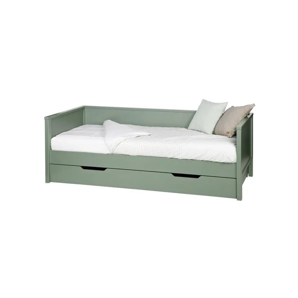 WOOOD Nikki Bedbank Incl Bedlade - Grenen - Groen - 208x100