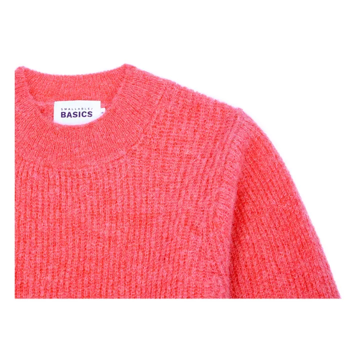 SMALLABLE BASICS Pull Femme Col Rond Alpaga | Rouge framboise