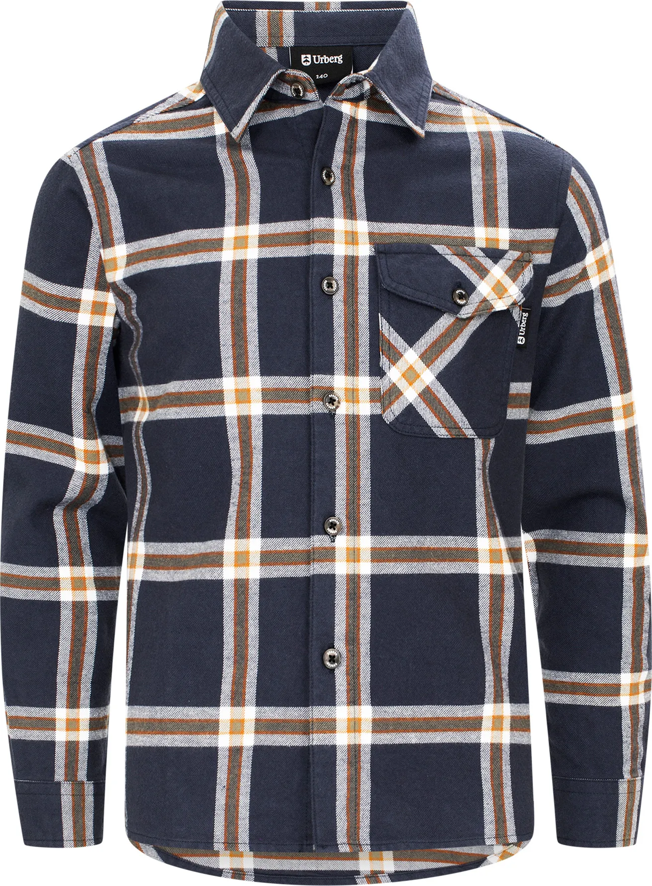 Urberg Flanell Shirt Jr Blue Nights/deep Lichen Green