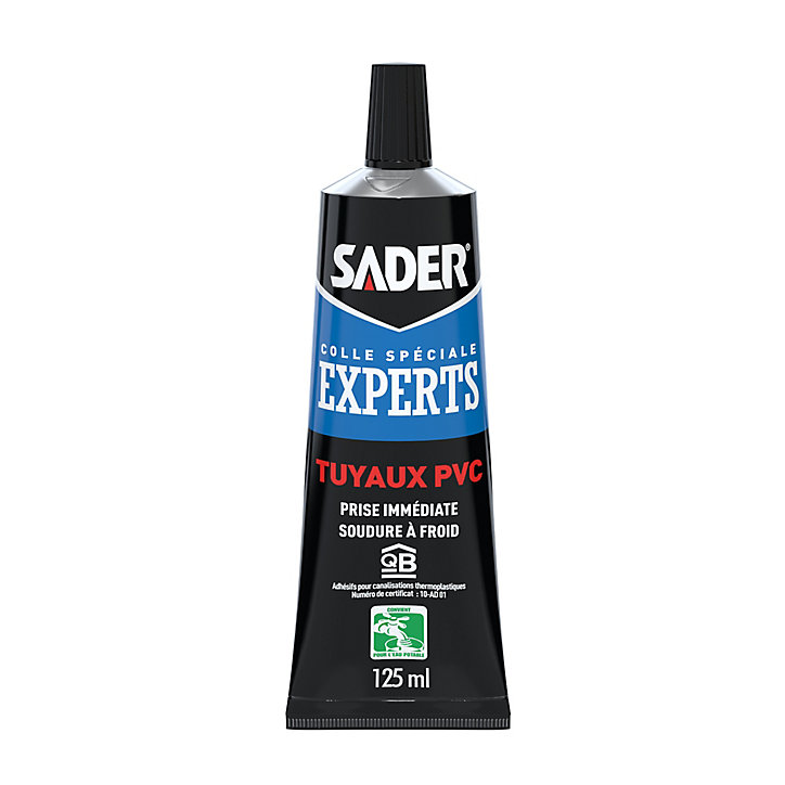 Colle Sader pour Raccords et Tuyaux en PVC Tube 125 ml