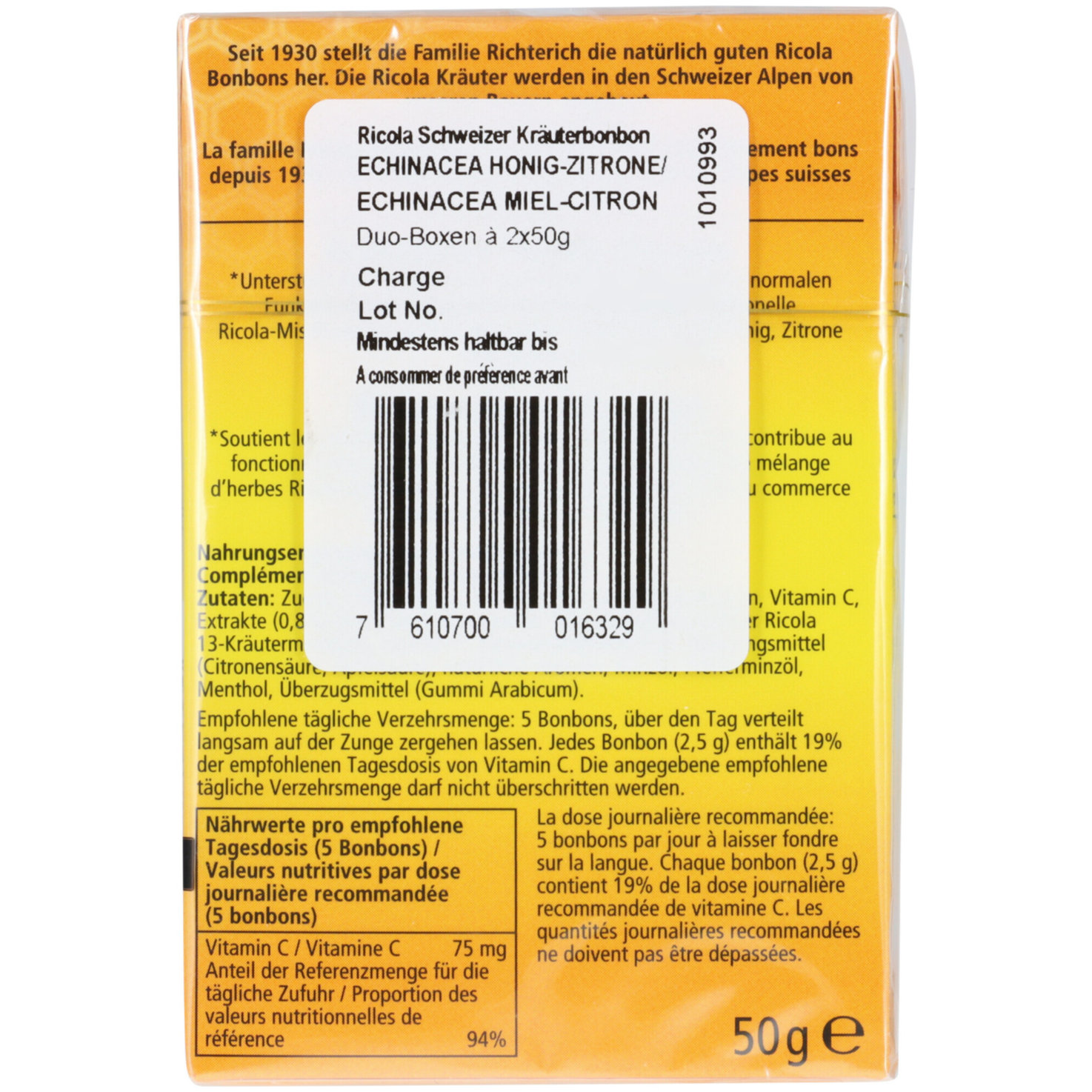 Ricola Echinacea Honig & ZitrOne 2x50g