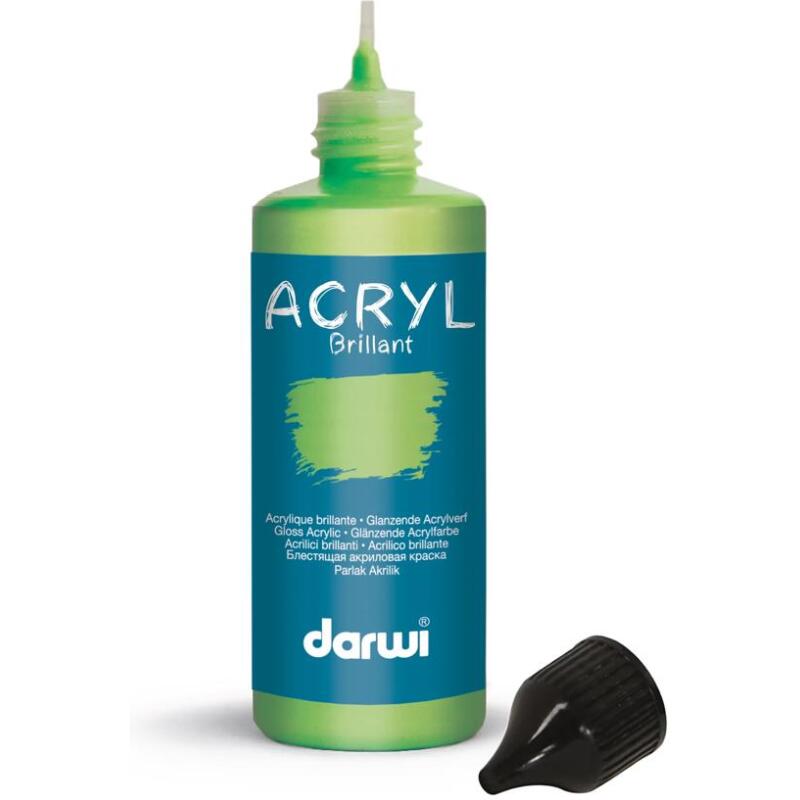 Darwi Flacon de 80 ml de Peinture Acrylique Universelle Brillante - Vert prairie