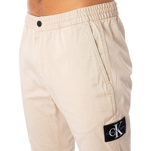 Calvin Klein Jeans - Pantalones Informales Monologo Badge Blanco