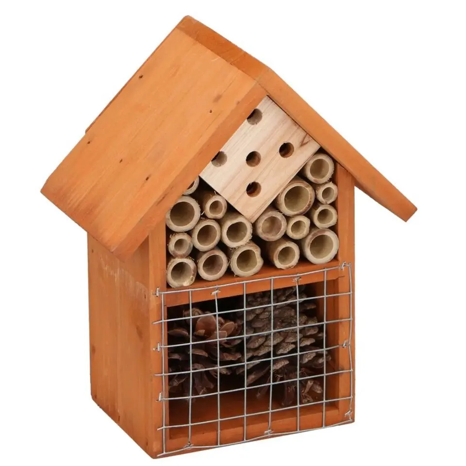 Lifetime Garden Insectenhotel - oranje - hout - 19 cm