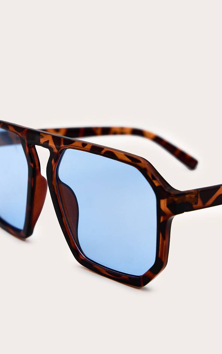 Tortoiseshell Lunettes De Soleil Aviateur À Verres Oranges