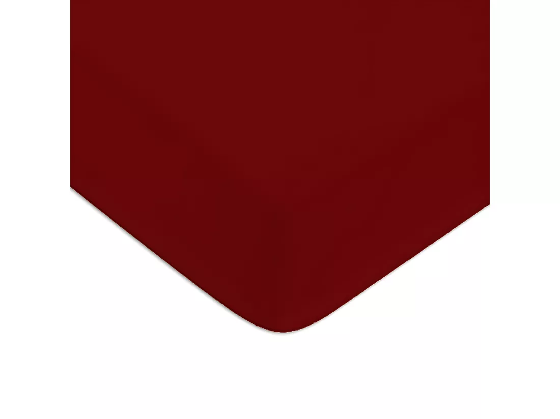 Drap housse en coton 57 fils uni bonnet 25cm terracotta 140x200cm