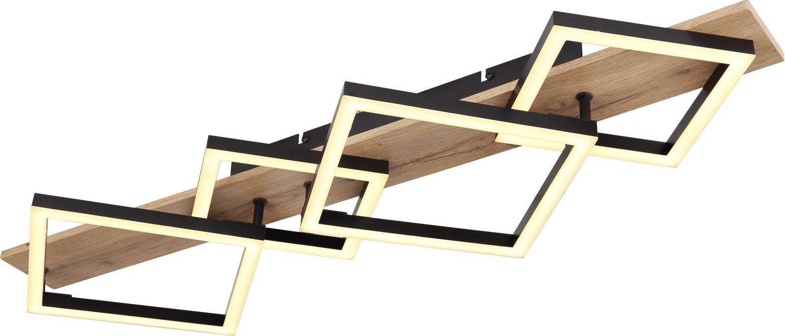 Deckenleuchte - Holzoptik - schwarz matt - 82x31 cm