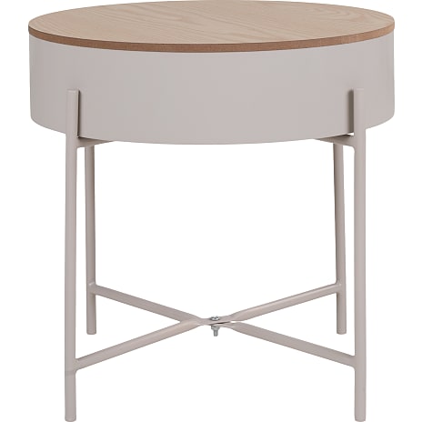 Ankara hjørnebord med opbevaring - beige/træ