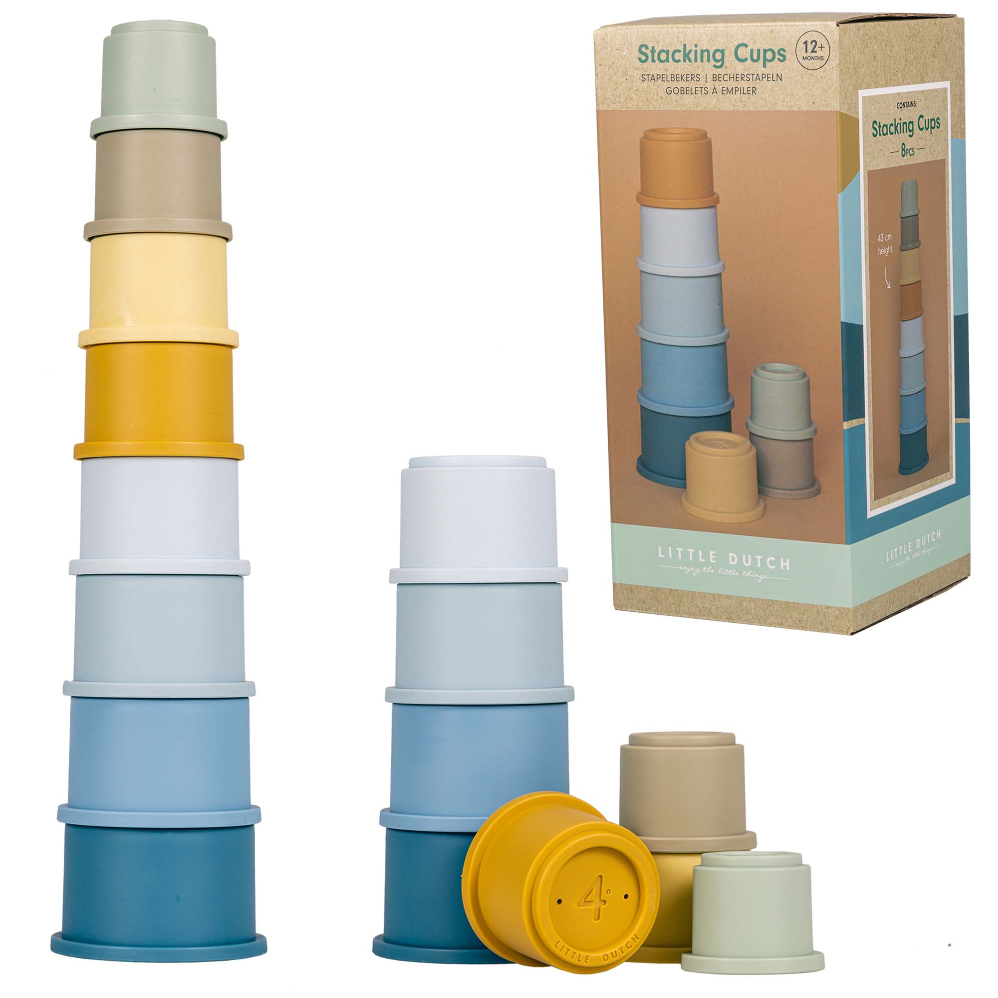 Little Dutch stapelbekers - 8 stuks blauw