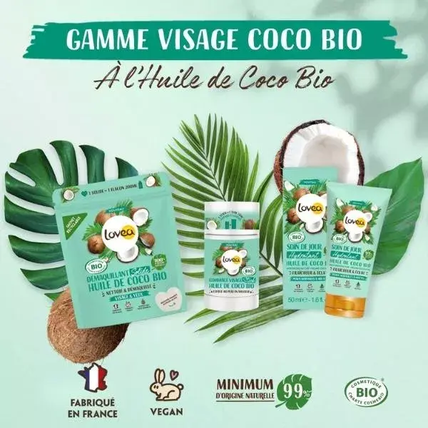 Lovea - Gommage Visage Stick - Huile De Coco Bio - Tous Types de Peaux 40g