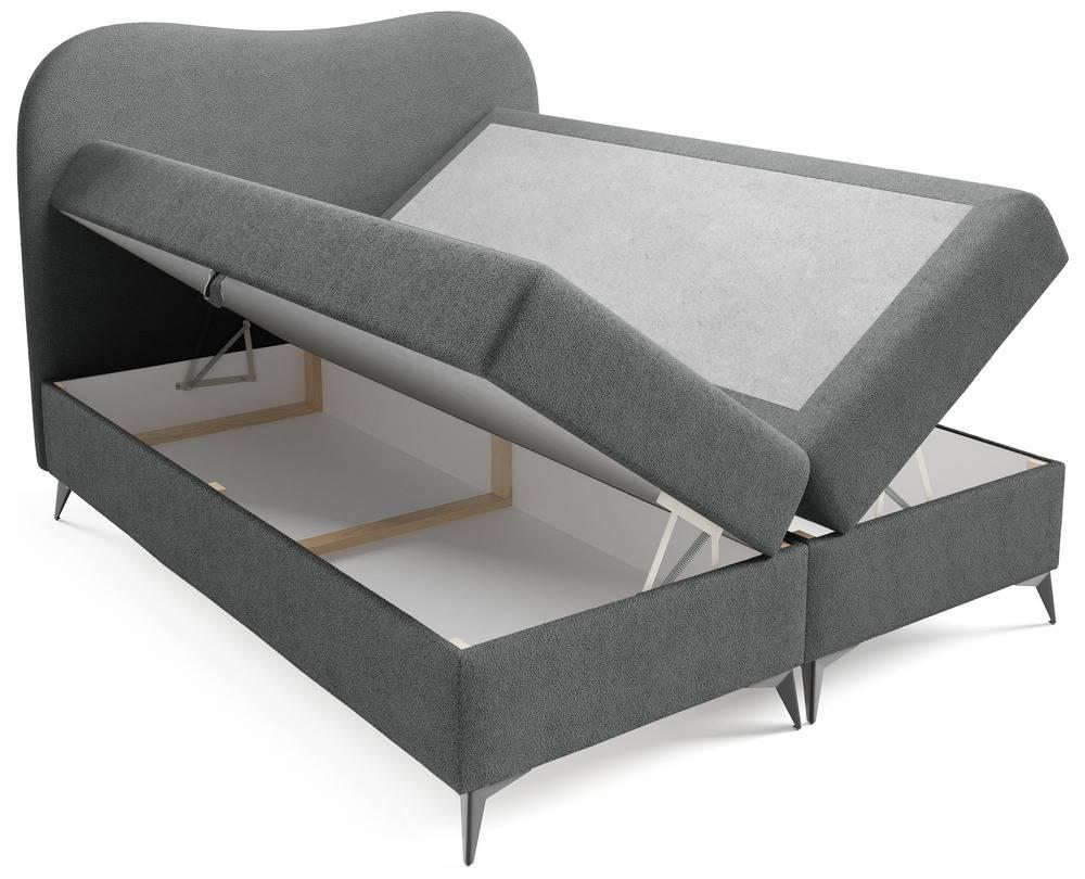 NADUVI Collection Boxspring Adler bouclé met opbergruimte 160 x 200 cm