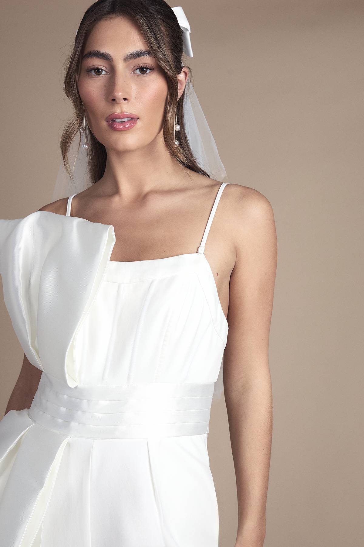 Coast Combinaison de Mariée Bustier à Jambes Larges avec Détail Nœud
