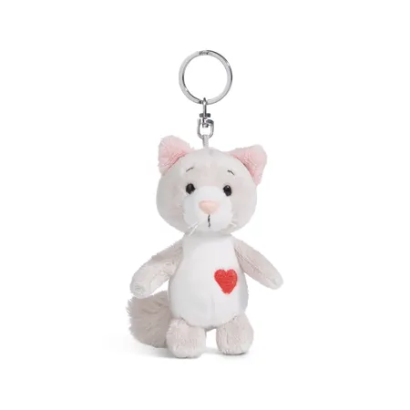 Schlüsselanhänger Love Katze flauschig 10cm GREEN