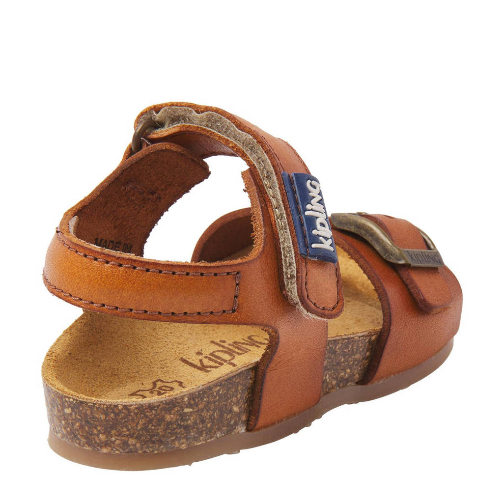 Kipling Fabioleren sandalen cognac