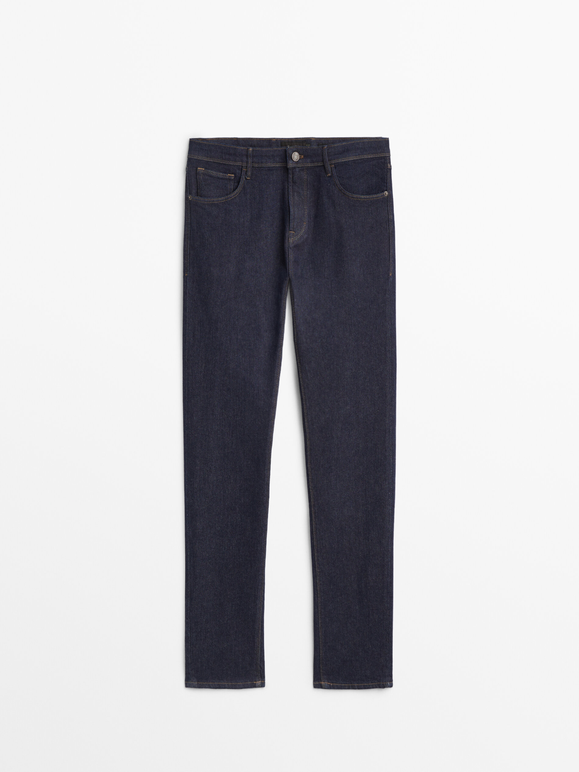 Calça jeans slim fit com zíper aberto - INDIGO