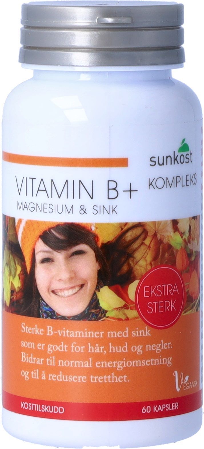 Sunkost Vitamin B  Kompleks Ekstra Sterk 60 kapsler