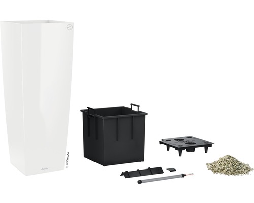 Lechuza Cubico Alto 40 plantenbak complete set H 105 cm wit