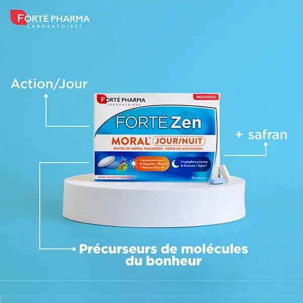 Forté Pharma Forté Zen Moral Jour Nuit Safran Rhodiola 30 comprimés