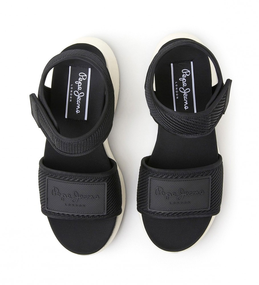 Sandálias Pepe Jeans Venus pretas - Plataforma de 4,5 cm -
