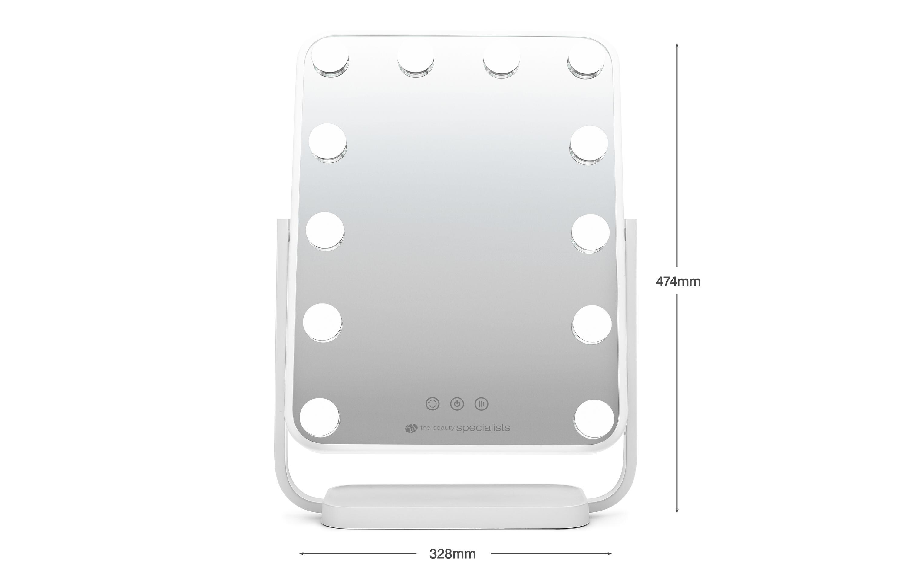 Kosmetikspiegel Hollywood Glamour Weiss<br>Schminktisch Spiegel