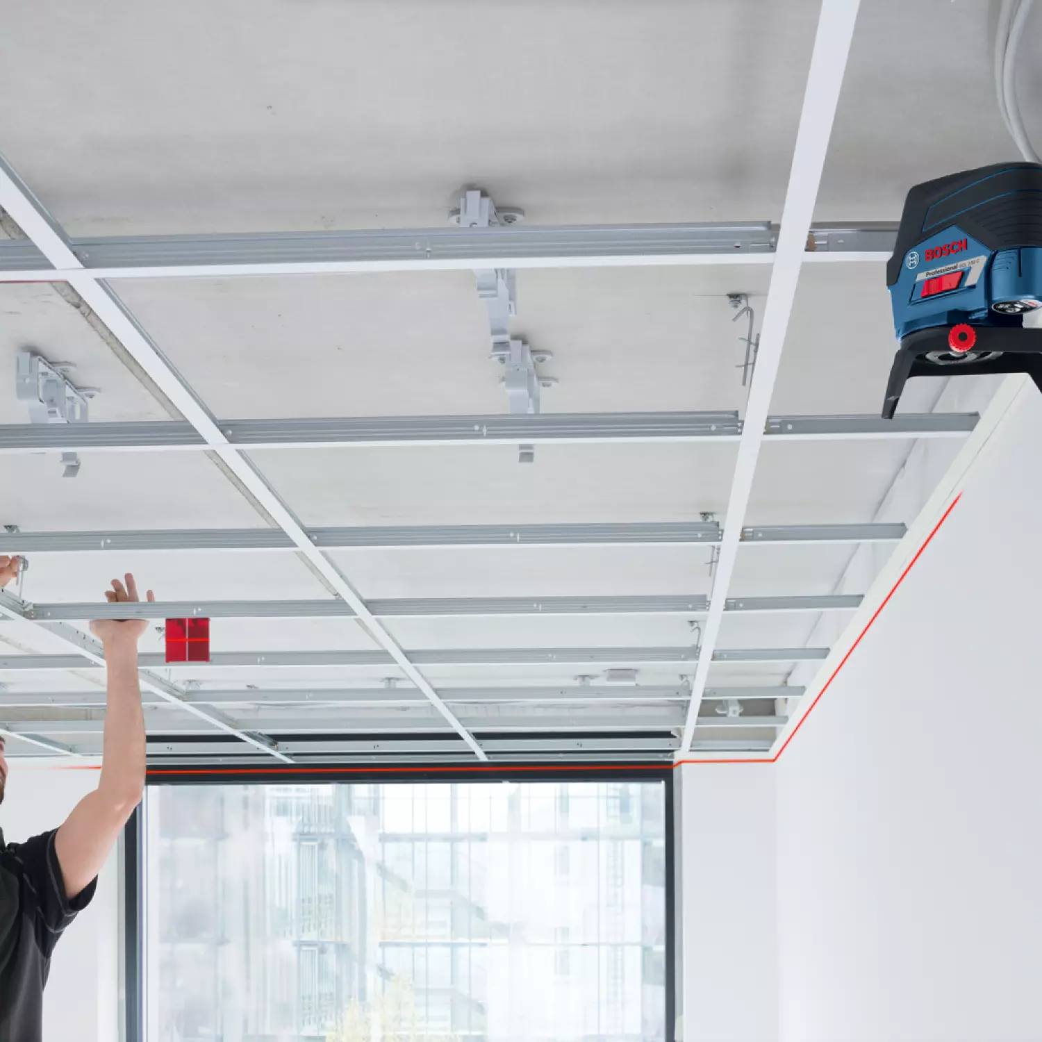 Bosch GCL 2-50 C 12V Li-Ion accu Kruislijnlaser in etui set (1x 2.0Ah accu) in L-Boxx - 20m