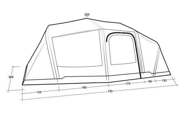 Outwell Hartford 6 Air Tunnelzelt für 6 Personen