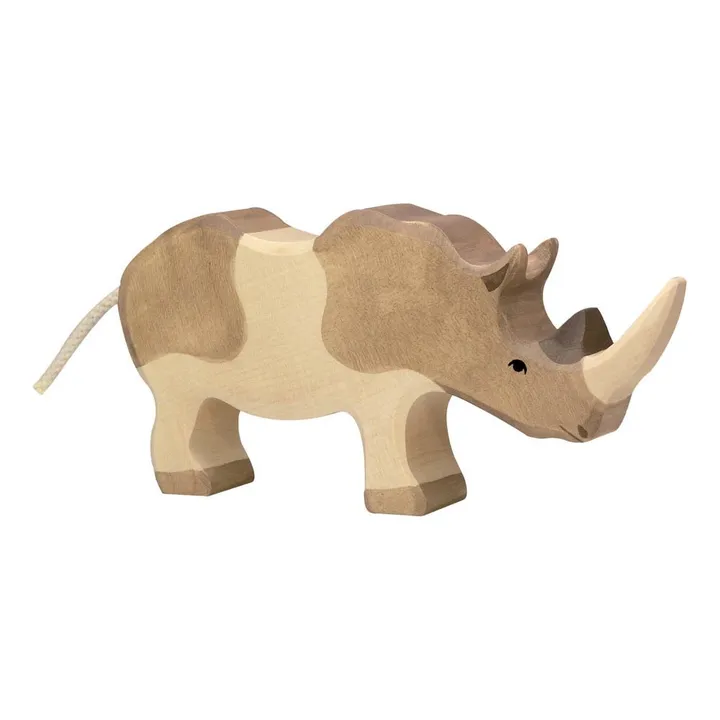 Holztiger Figurine en bois rhinocéros