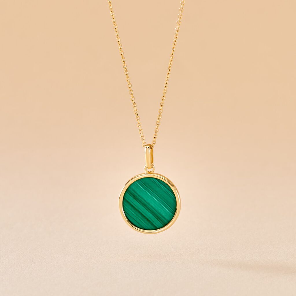 Pendentif Ultane Or Jaune Malachite