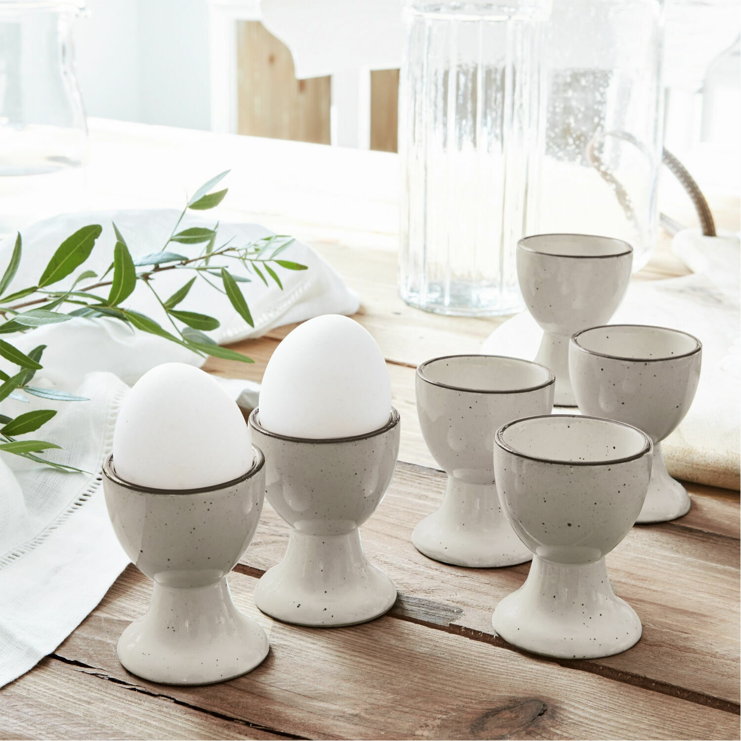 Eierbecher 6er Set Biarré grau