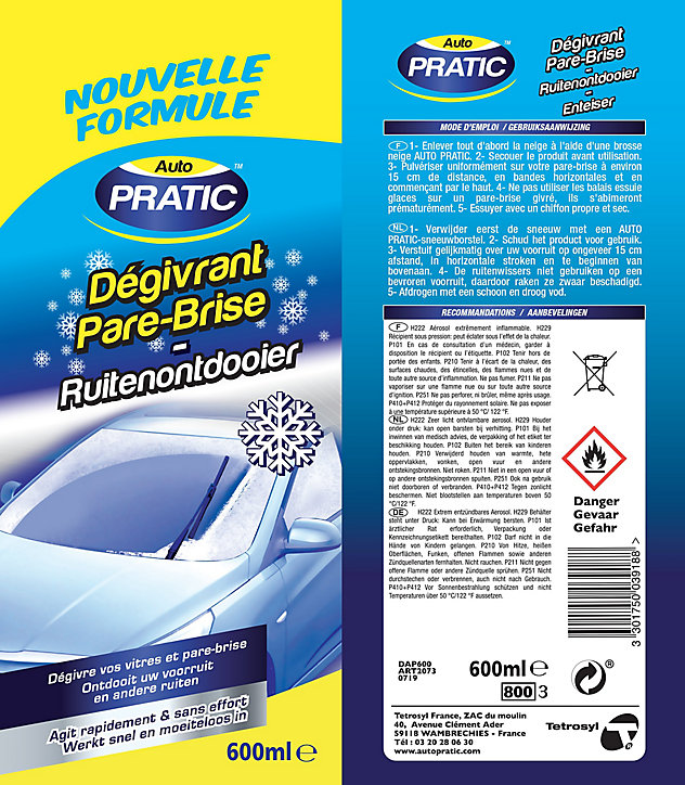 Dégivre pare-brise 600ml