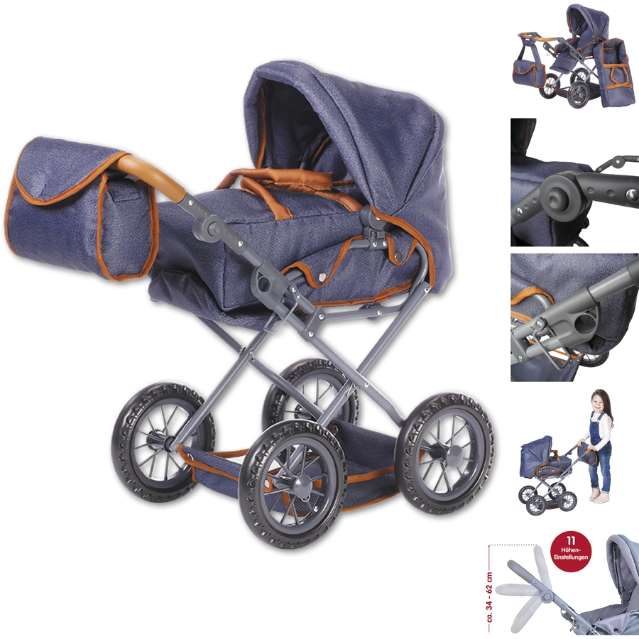 knorr toys® Puppenwagen Ruby - dark blue blau