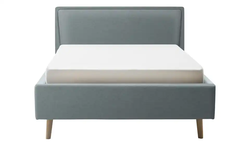 Polsterbett Eisblau 140 cm ohne Bettkasten Eiche