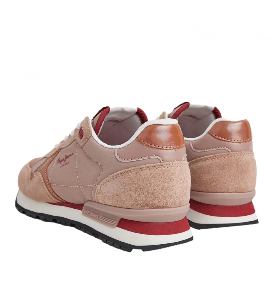 Tênis Pepe Jeans Brit Jump W de couro rosa