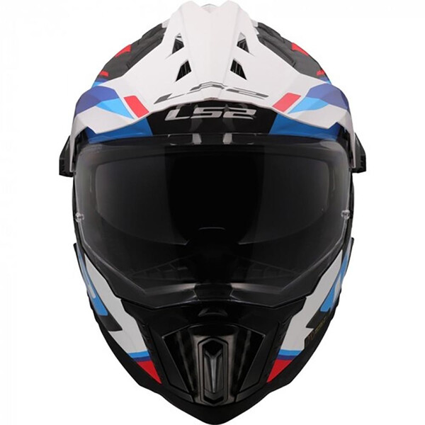 LS2 - Casque MX701 Explorer Carbon Frontier II Blanc / Bleu / Rouge / Noir / Brillant