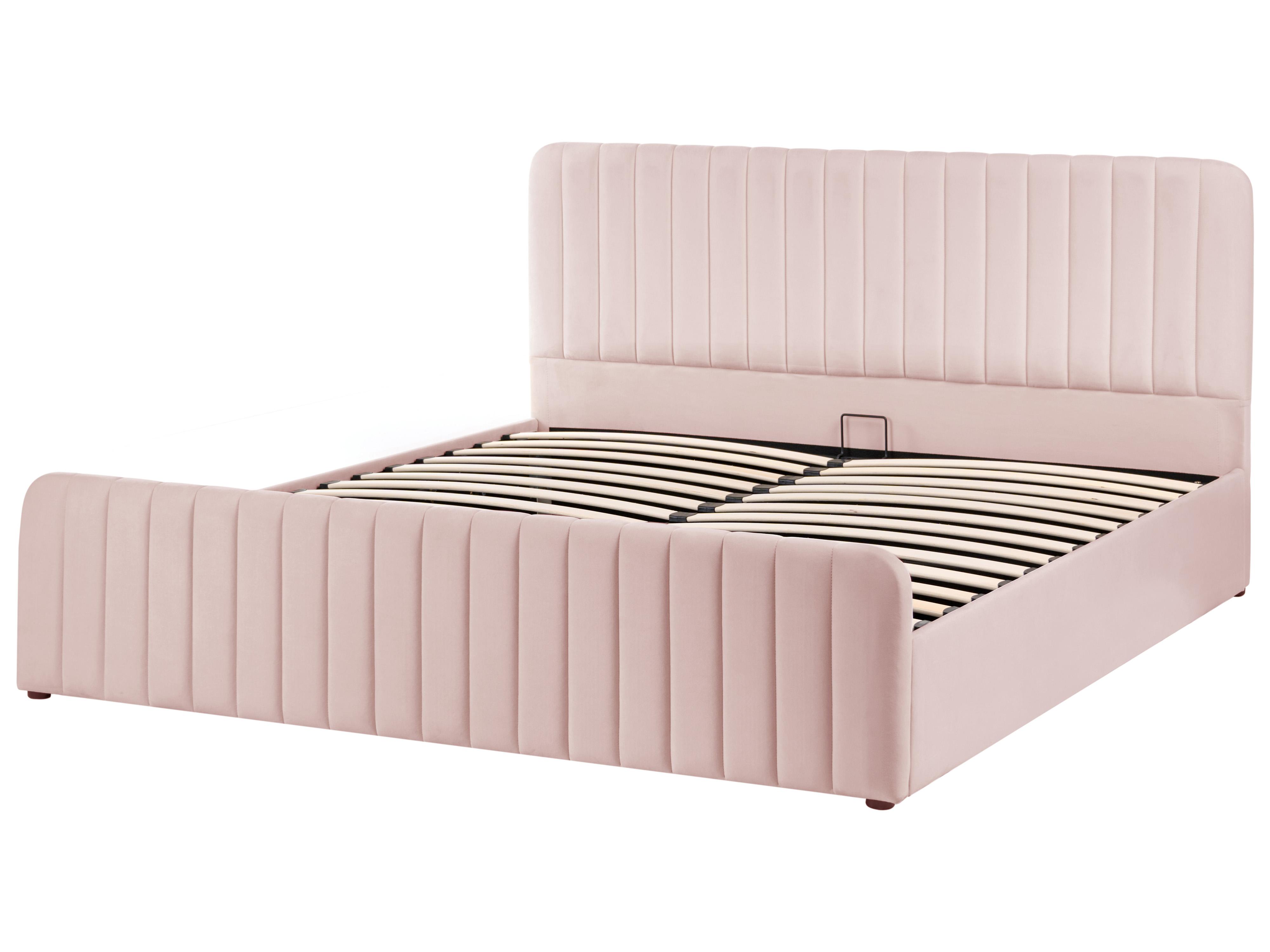 Bed met opbergruimte LUNAN 180 x 200 cm Pastelroze