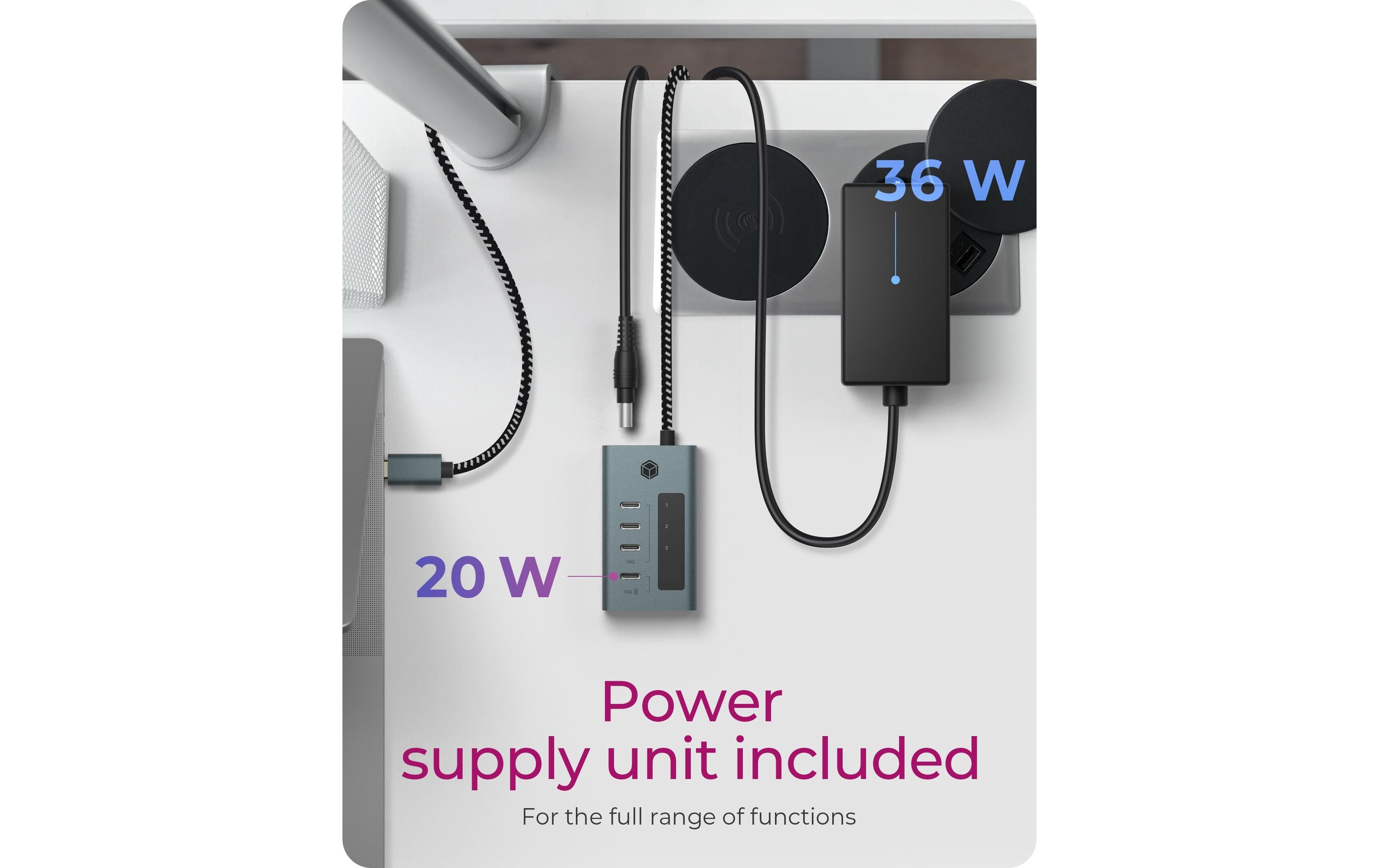 USB-Hub 4-Port Hub IB-HUB1454-C314-Port USB Type-C HUB aus hochwertigem Aluminium