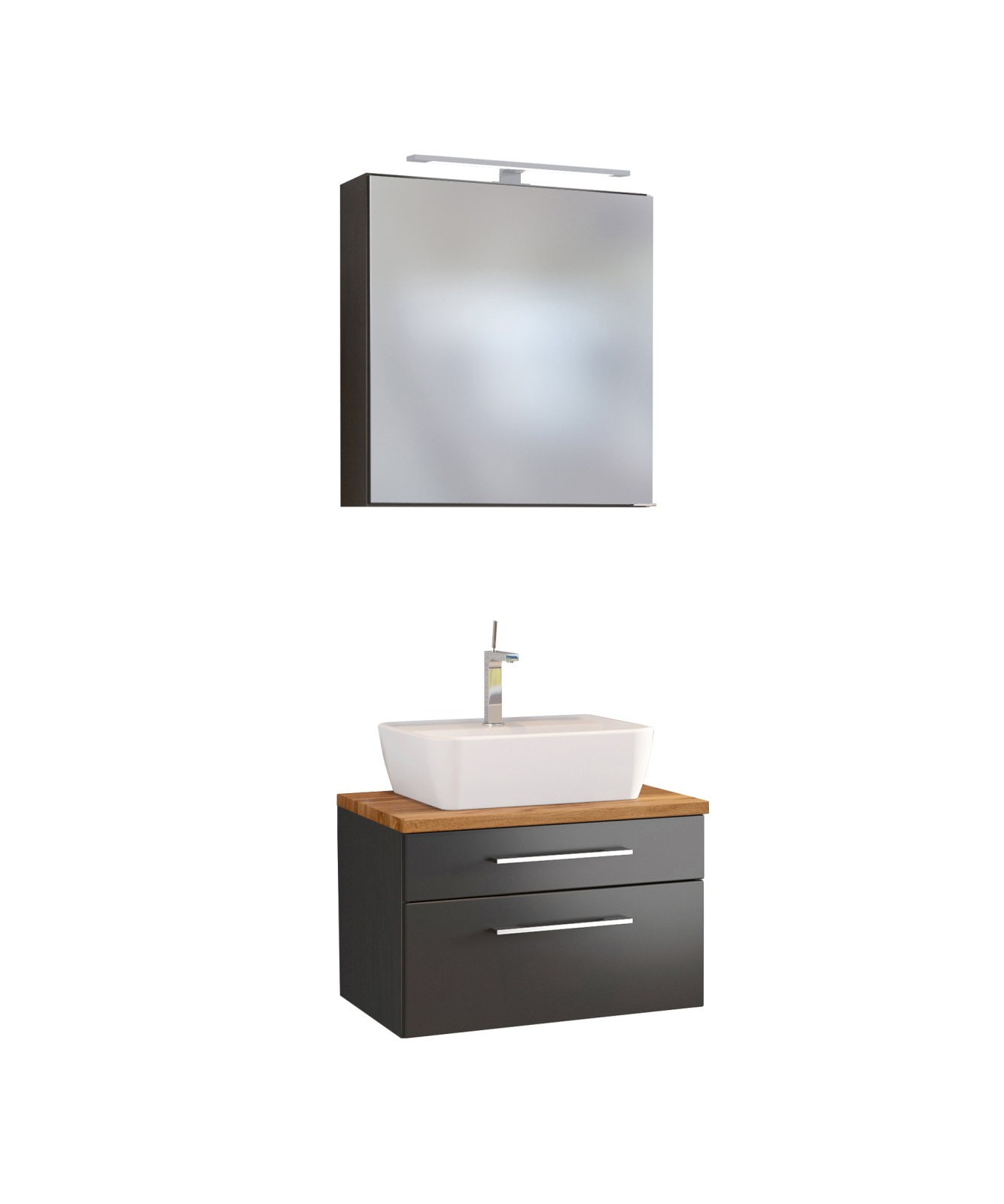 2-teiliges Badmöbel-SetDAVOS - grau - 60 cm breit