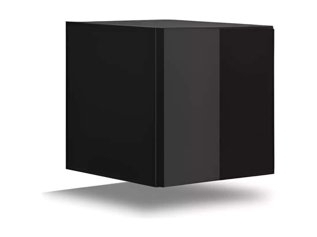 Meuble de salon noir collection CEPTO, 1 porte. Idéal pour un petit rangement dans le salon