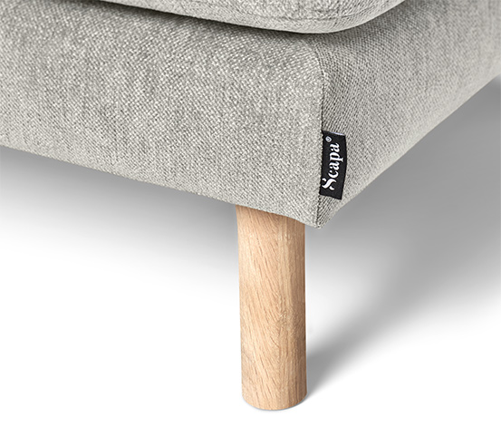 3-Sitzer-Sofa mit Hocker, hellgrau