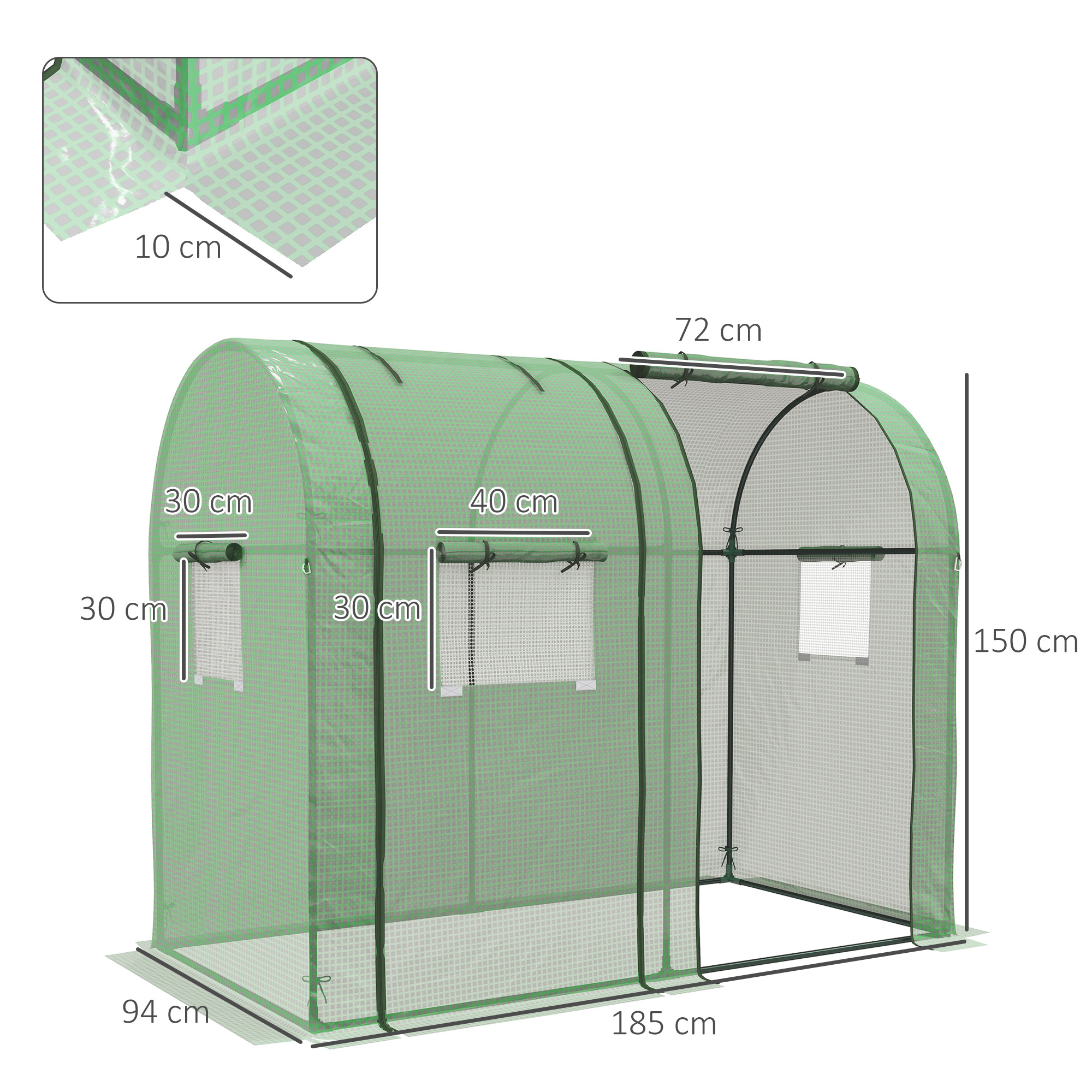 Estufa de jardim Outsunny Green
