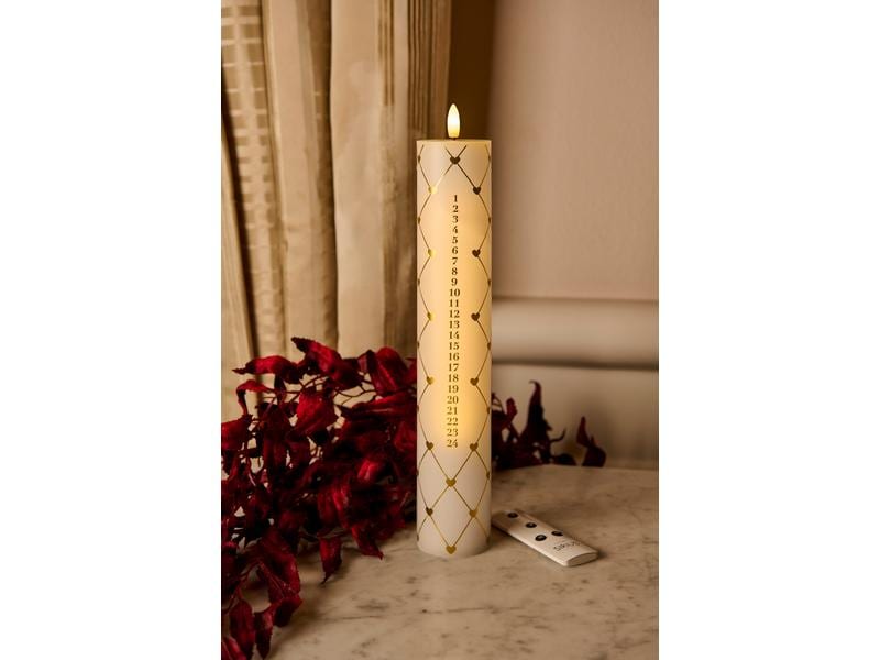 Sirius LED-Kerze Advent Calendar Special Edition, Weiss Künstliche Kerze