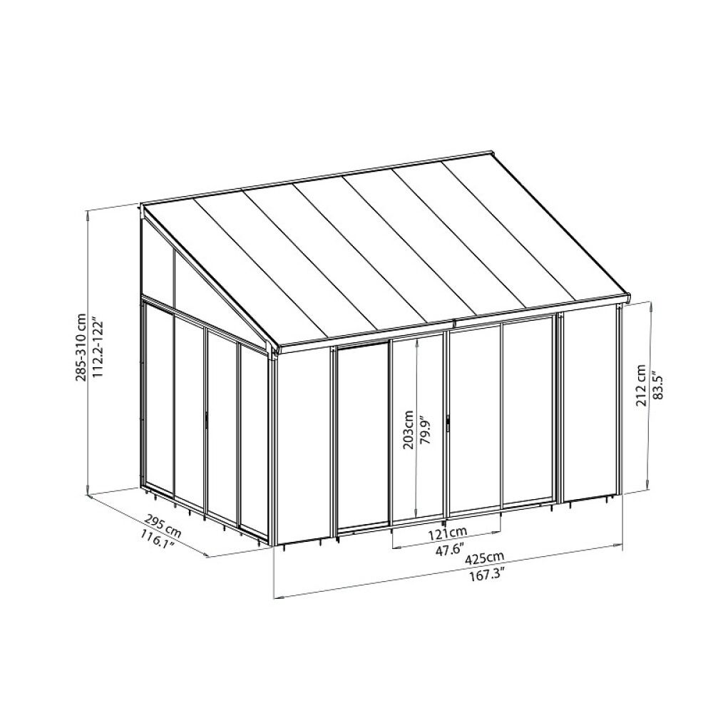 HAGESTUE CANOPIA SANREMO 16,3M² MØRKEGRÅ
