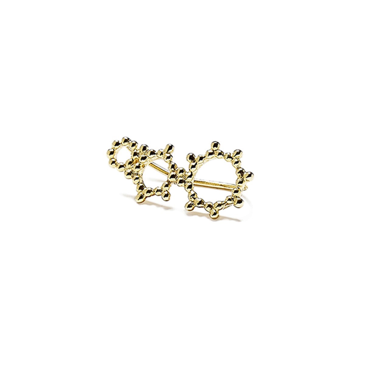Boucle d'oreille unique vermeil dégradé de soleils